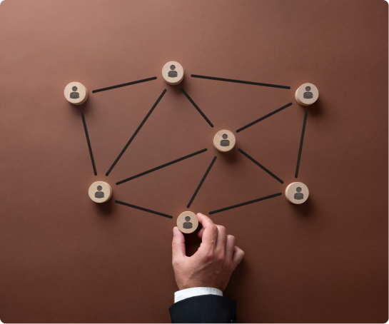 Team climbing mountain